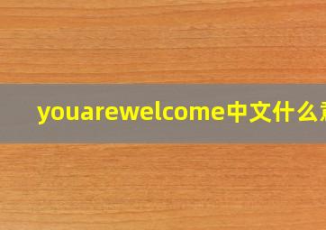 youarewelcome中文什么意思