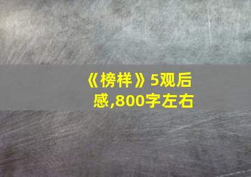 《榜样》5观后感,800字左右