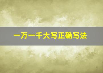 一万一千大写正确写法