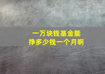 一万块钱基金能挣多少钱一个月啊