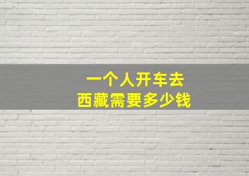 一个人开车去西藏需要多少钱