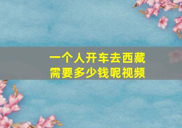 一个人开车去西藏需要多少钱呢视频