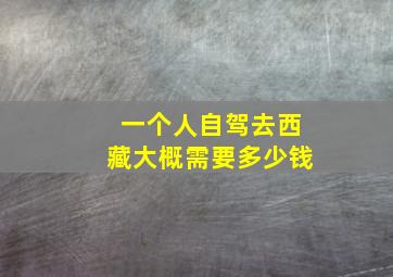 一个人自驾去西藏大概需要多少钱