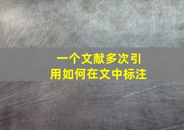 一个文献多次引用如何在文中标注