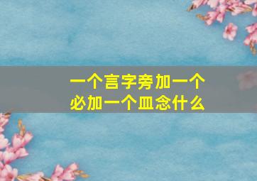 一个言字旁加一个必加一个皿念什么