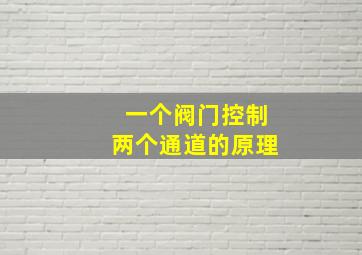 一个阀门控制两个通道的原理