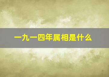 一九一四年属相是什么