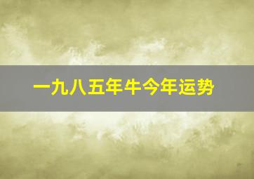 一九八五年牛今年运势