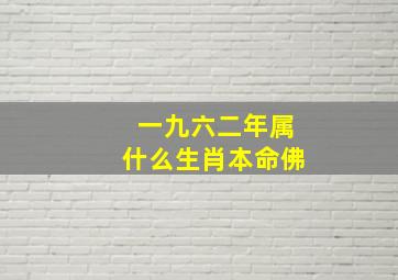 一九六二年属什么生肖本命佛