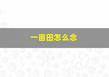 一亩田怎么念