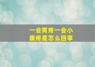 一会胃疼一会小腹疼是怎么回事