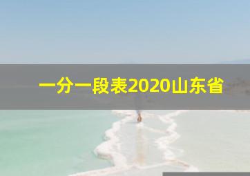 一分一段表2020山东省