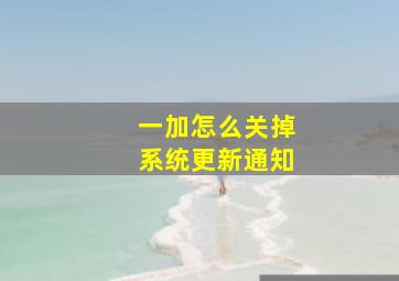 一加怎么关掉系统更新通知