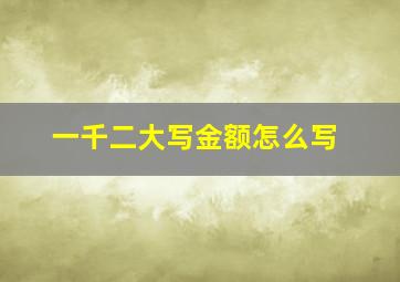 一千二大写金额怎么写