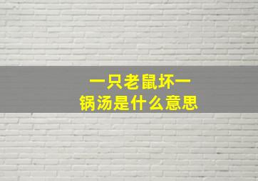 一只老鼠坏一锅汤是什么意思