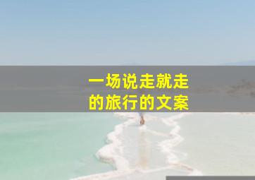 一场说走就走的旅行的文案