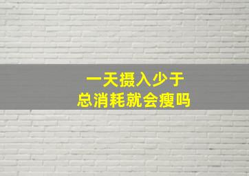 一天摄入少于总消耗就会瘦吗