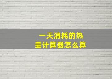 一天消耗的热量计算器怎么算