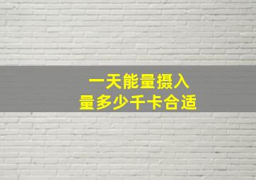 一天能量摄入量多少千卡合适