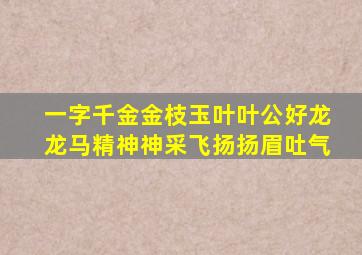 一字千金金枝玉叶叶公好龙龙马精神神采飞扬扬眉吐气