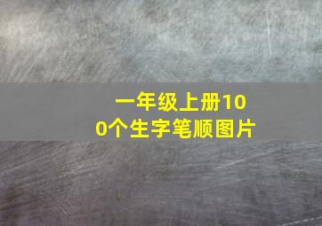 一年级上册100个生字笔顺图片