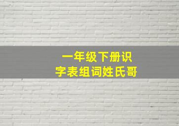 一年级下册识字表组词姓氏哥