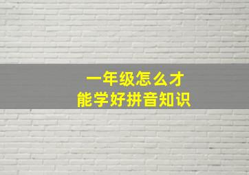 一年级怎么才能学好拼音知识