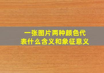 一张图片两种颜色代表什么含义和象征意义