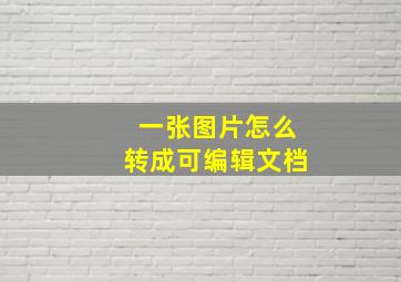 一张图片怎么转成可编辑文档