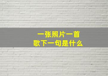 一张照片一首歌下一句是什么