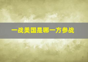 一战美国是哪一方参战