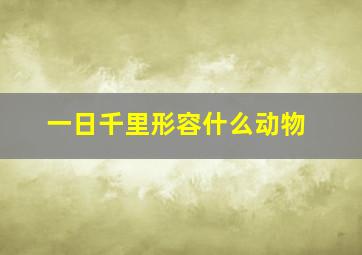 一日千里形容什么动物