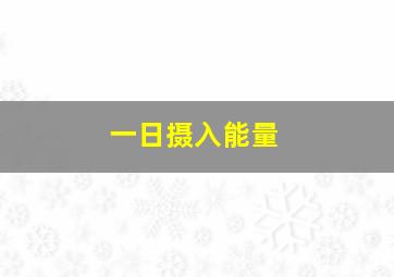 一日摄入能量