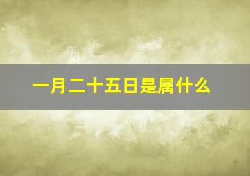 一月二十五日是属什么