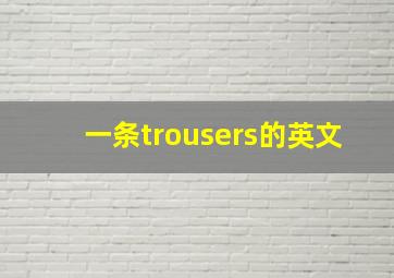 一条trousers的英文