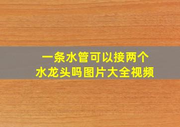 一条水管可以接两个水龙头吗图片大全视频