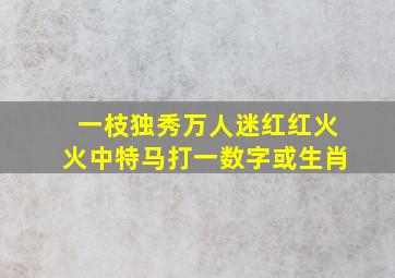 一枝独秀万人迷红红火火中特马打一数字或生肖