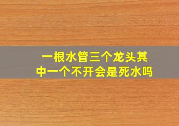 一根水管三个龙头其中一个不开会是死水吗