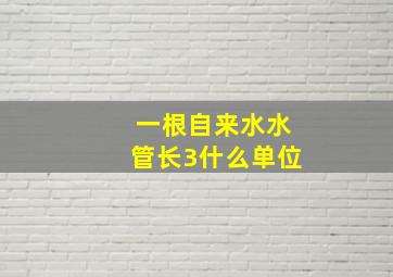 一根自来水水管长3什么单位