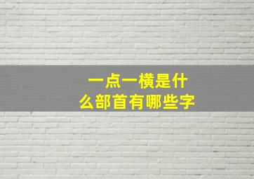 一点一横是什么部首有哪些字