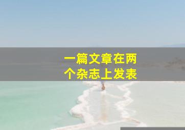 一篇文章在两个杂志上发表