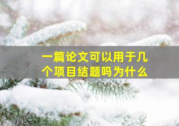 一篇论文可以用于几个项目结题吗为什么