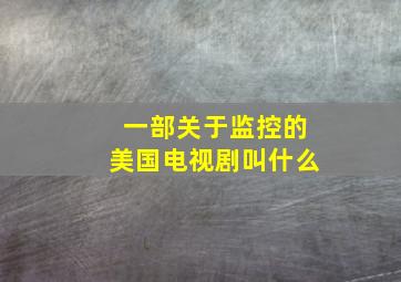 一部关于监控的美国电视剧叫什么