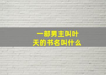 一部男主叫叶天的书名叫什么