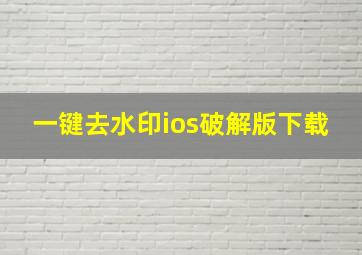 一键去水印ios破解版下载