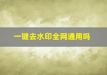 一键去水印全网通用吗