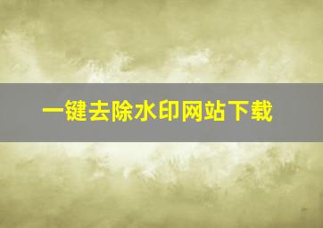 一键去除水印网站下载