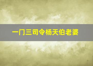 一门三司令杨天伯老婆