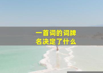 一首词的词牌名决定了什么