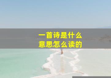 一首诗是什么意思怎么读的